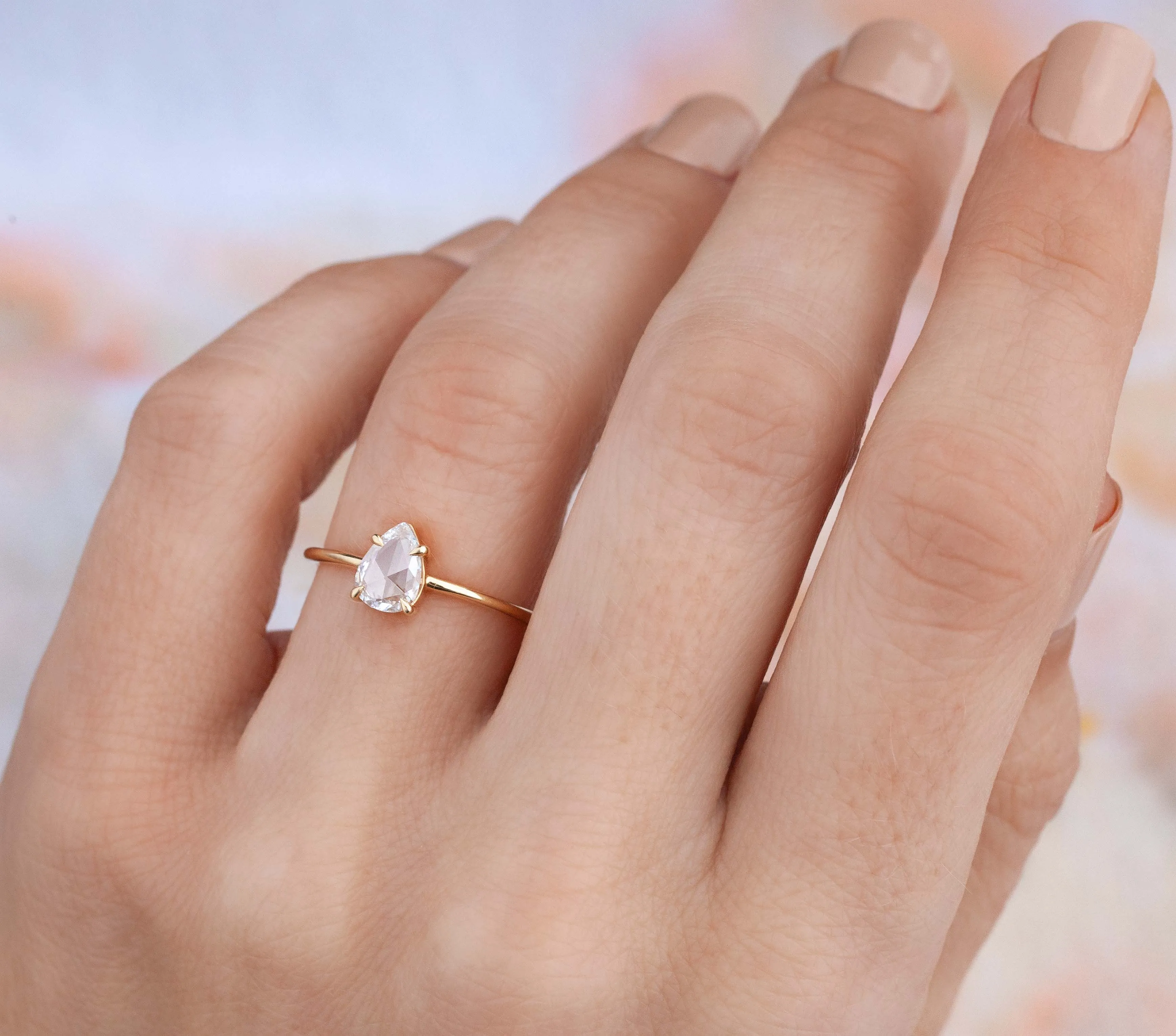 0.52-Carat Rose Cut Pear Solitaire