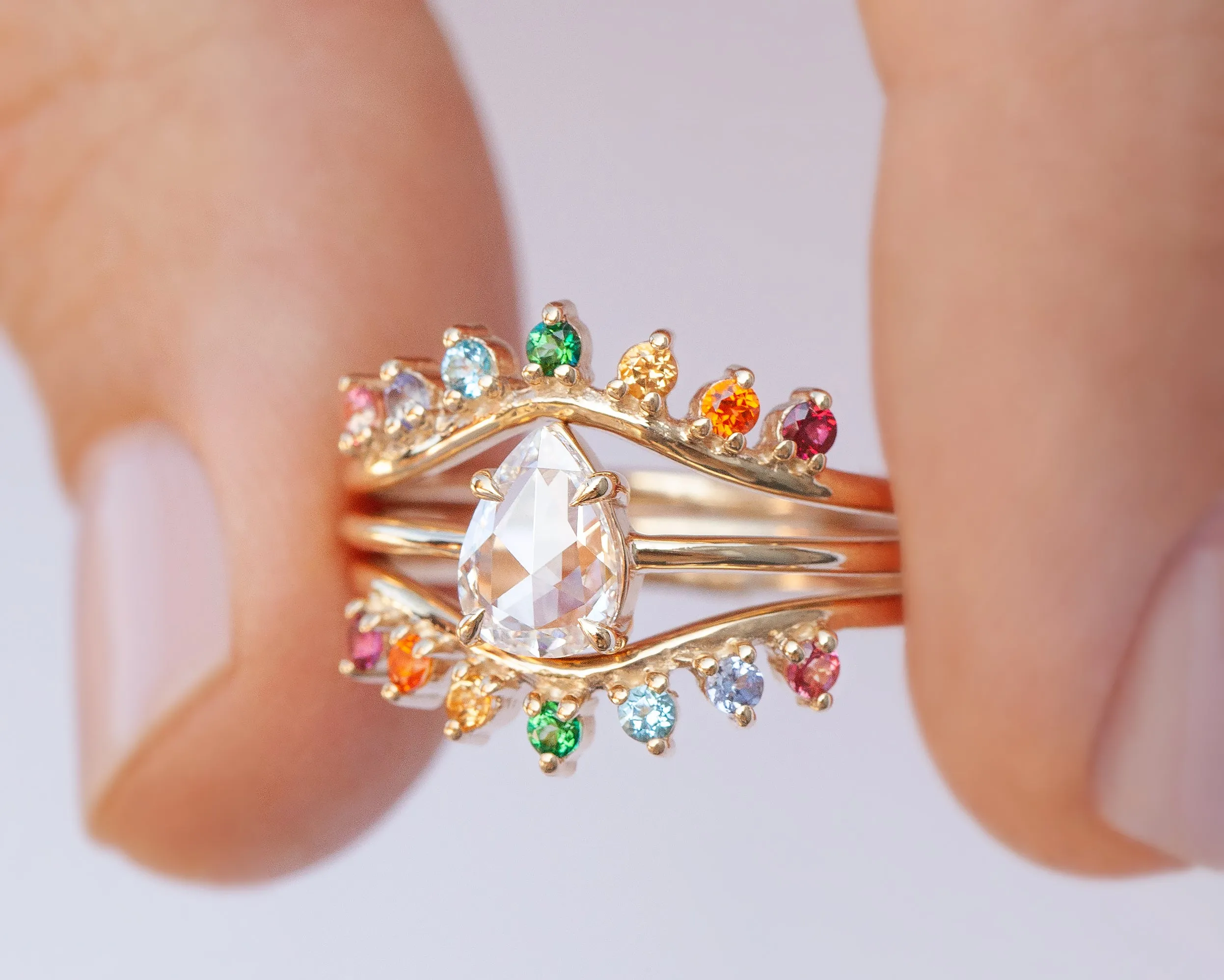 0.52-Carat Rose Cut Pear Solitaire