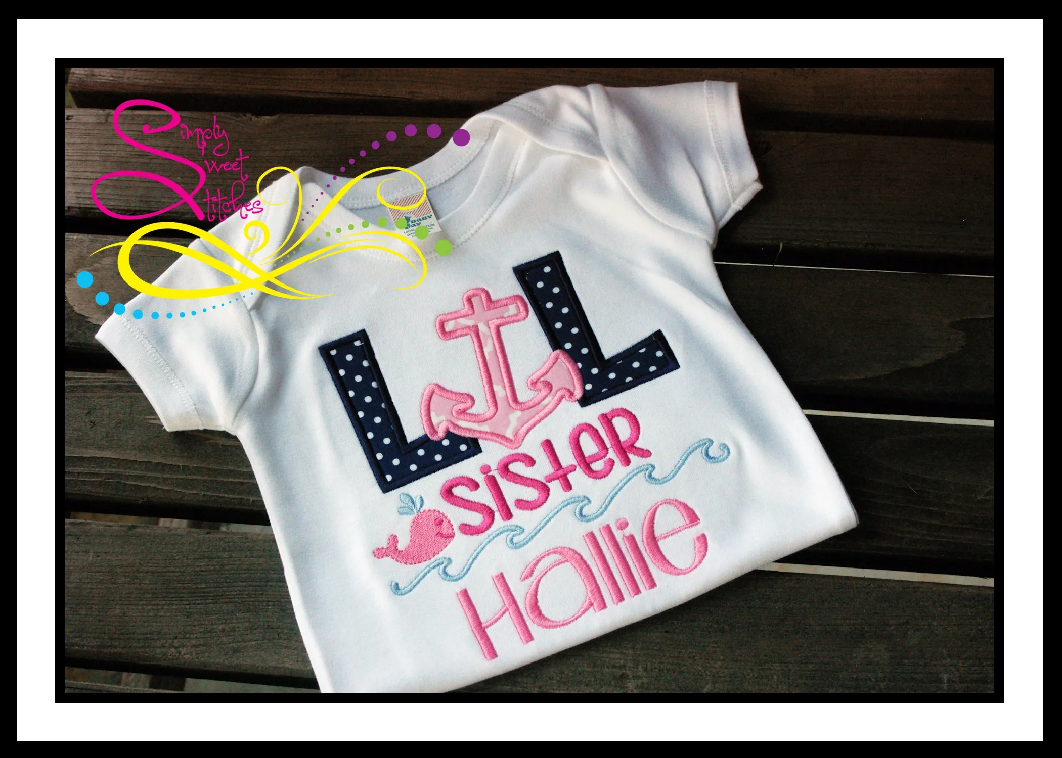 1032 - BIG SISTER ANCHOR - APPLIQUE CHILD SHIRT
