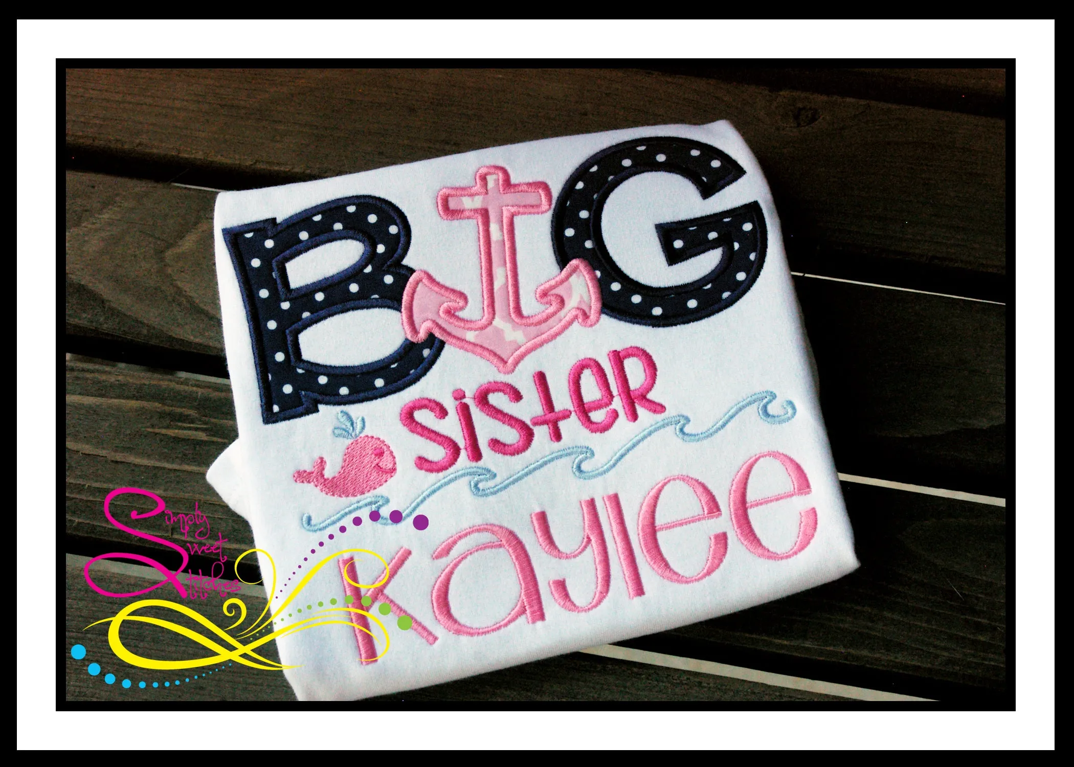 1032 - BIG SISTER ANCHOR - APPLIQUE CHILD SHIRT