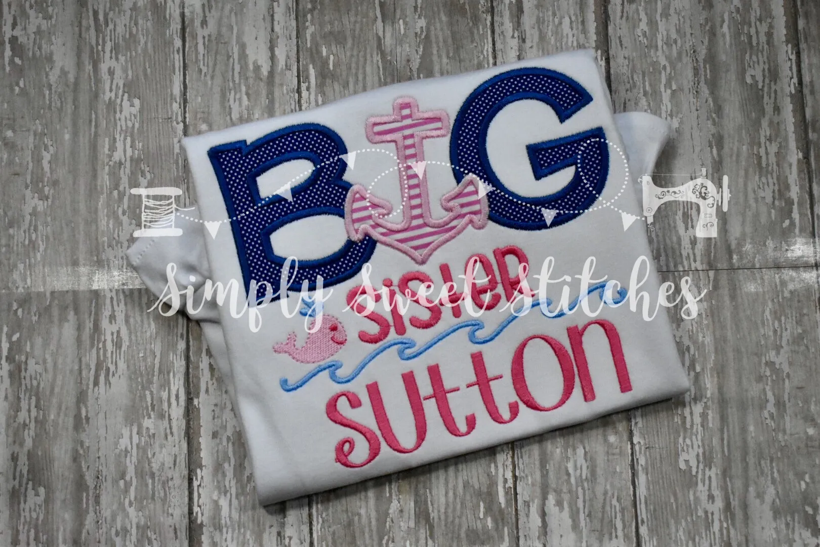 1032 - BIG SISTER ANCHOR - APPLIQUE CHILD SHIRT