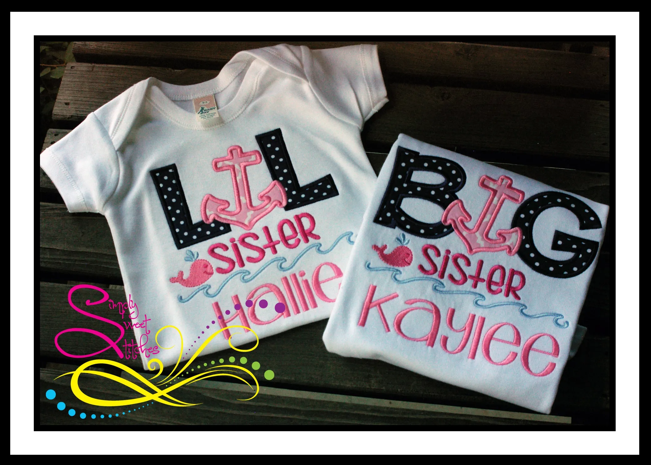 1032 - BIG SISTER ANCHOR - APPLIQUE CHILD SHIRT