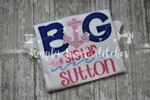 1032 - BIG SISTER ANCHOR - APPLIQUE CHILD SHIRT