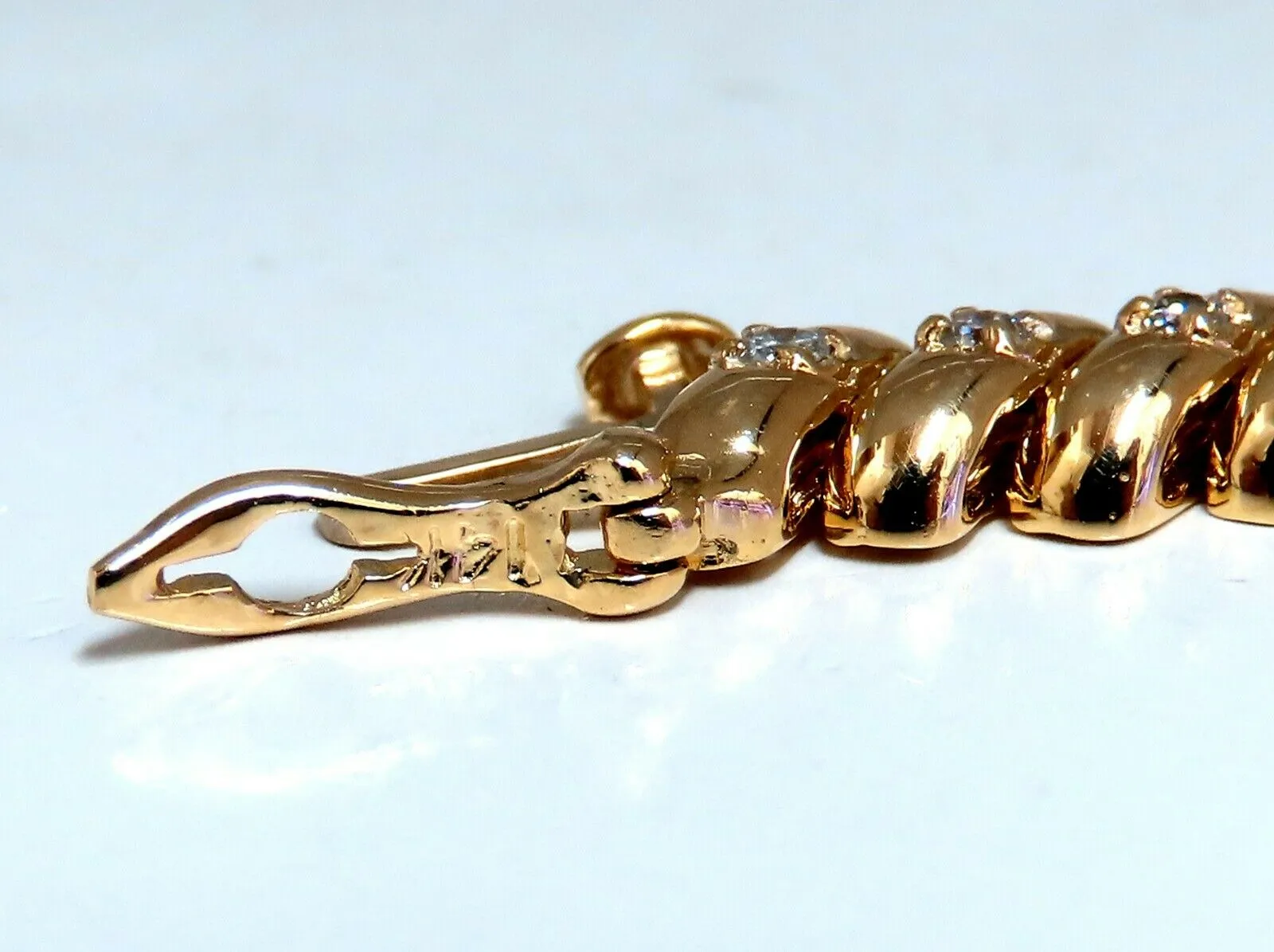 1.04ct Round Diamonds Slant Link Bracelet 14kt Gold