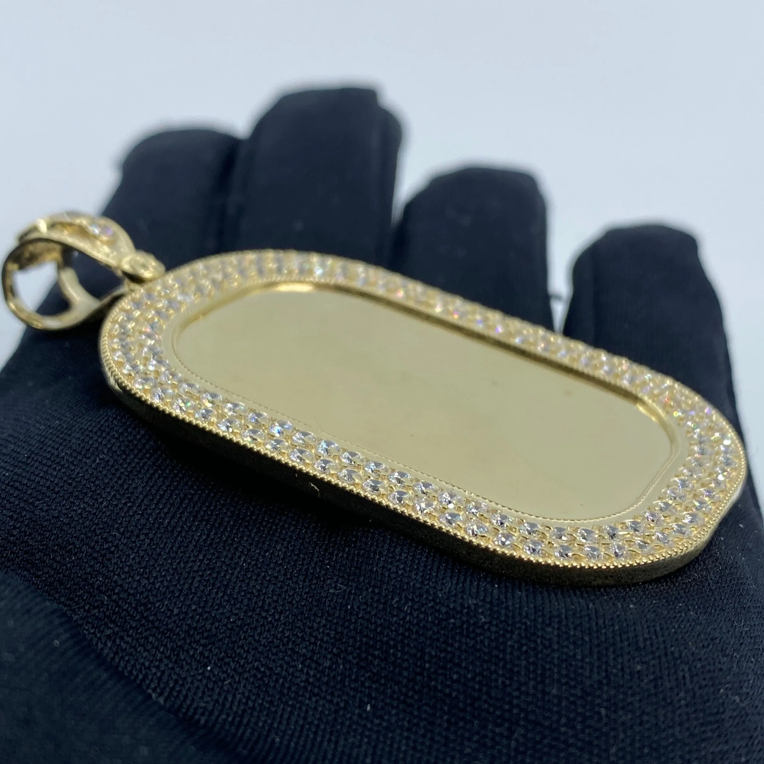 10K Rounded Rectangle Picture Photo Pendant