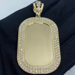 10K Rounded Rectangle Picture Photo Pendant