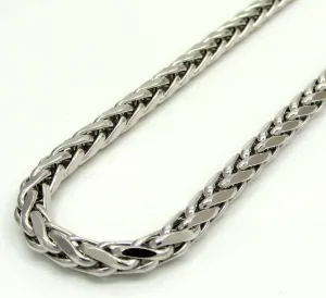 10K White Gold 4MM Rounded Palm Chain Necklace