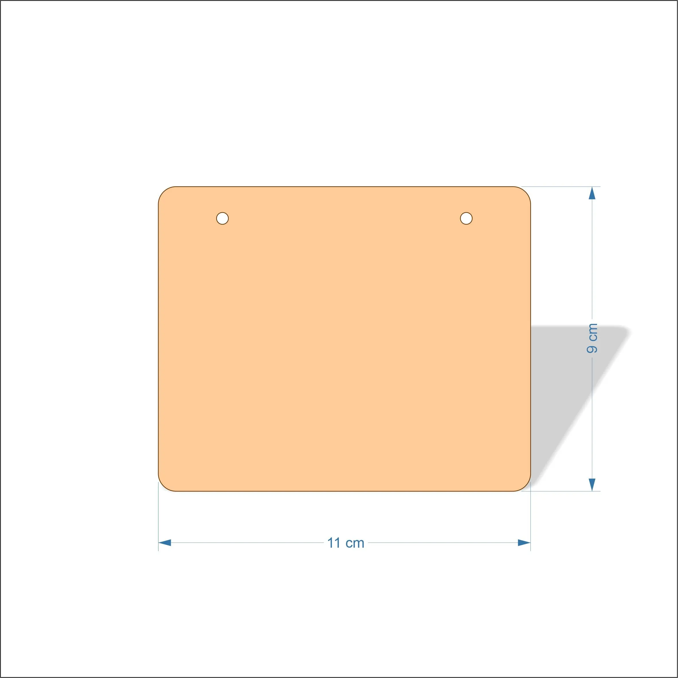 11 cm Wide 3mm thick MDF Plaques with rounded corners