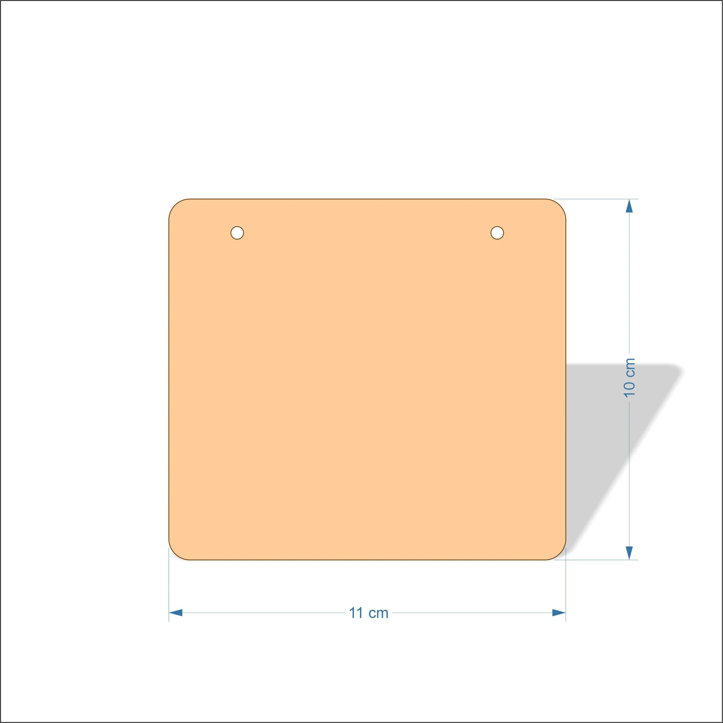 11 cm Wide 3mm thick MDF Plaques with rounded corners