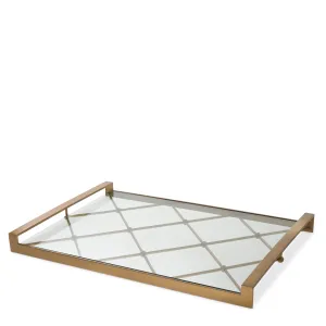 114765 - Tray Goa brushed brass finish