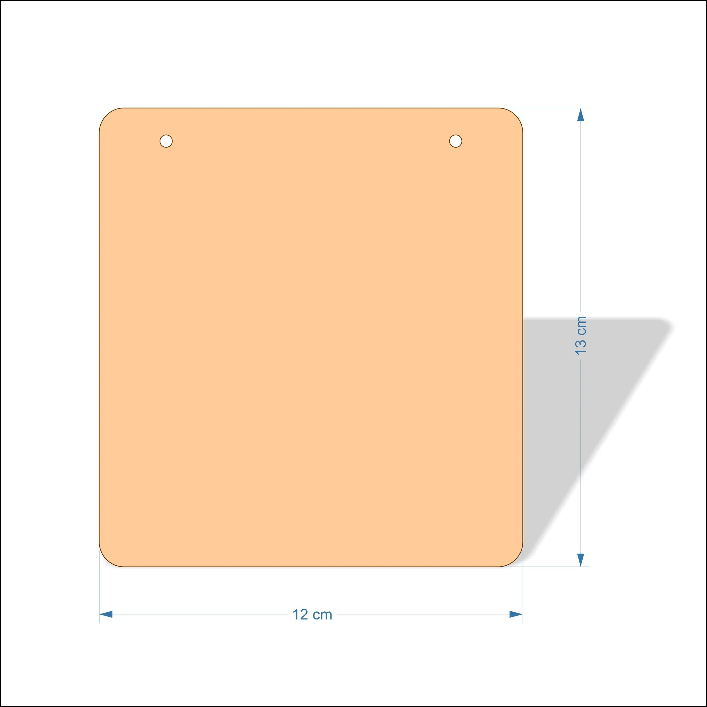 12 cm Wide 3mm thick MDF Plaques with rounded corners