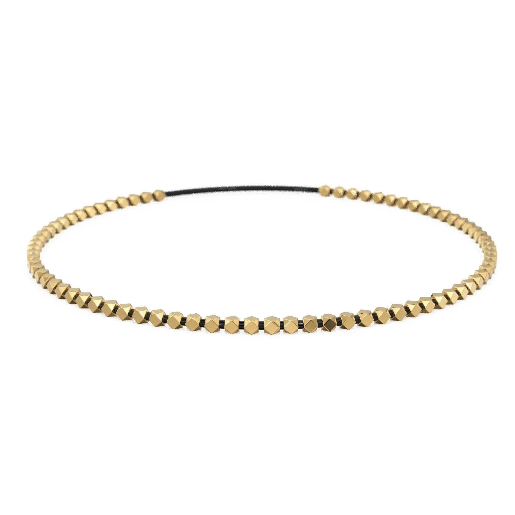 1.28mm 18k Solid Yellow Gold Petite Faceted Nuggets Findings Beads 2.8" Strand (50)