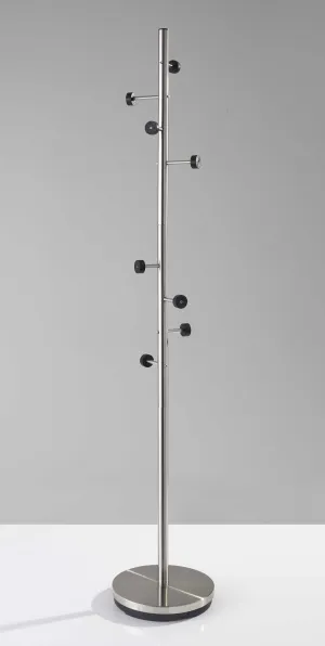 12" X 67.5" Brushed Steel Brushed Steel Coat Rack
