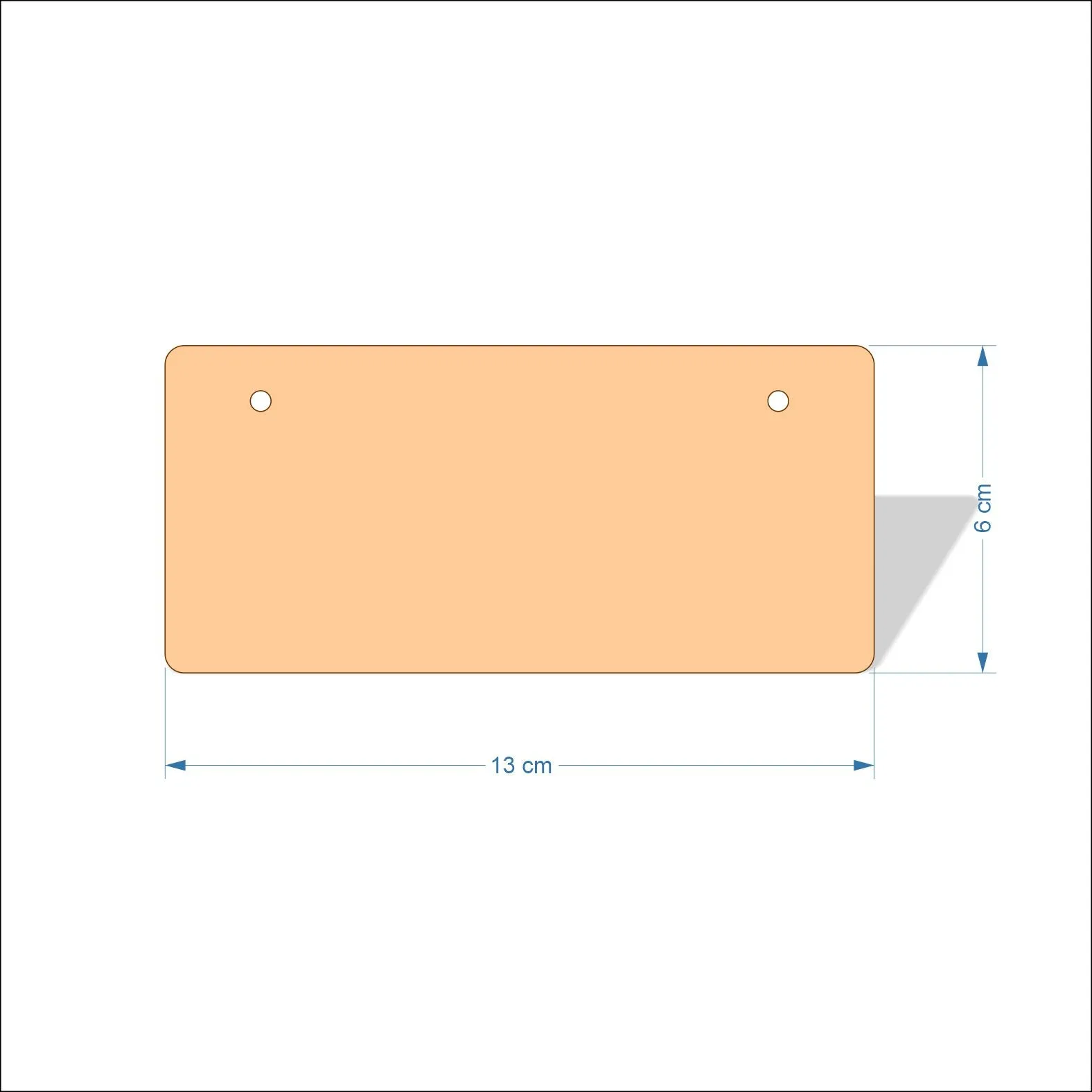 13 cm Wide 3mm thick MDF Plaques with rounded corners