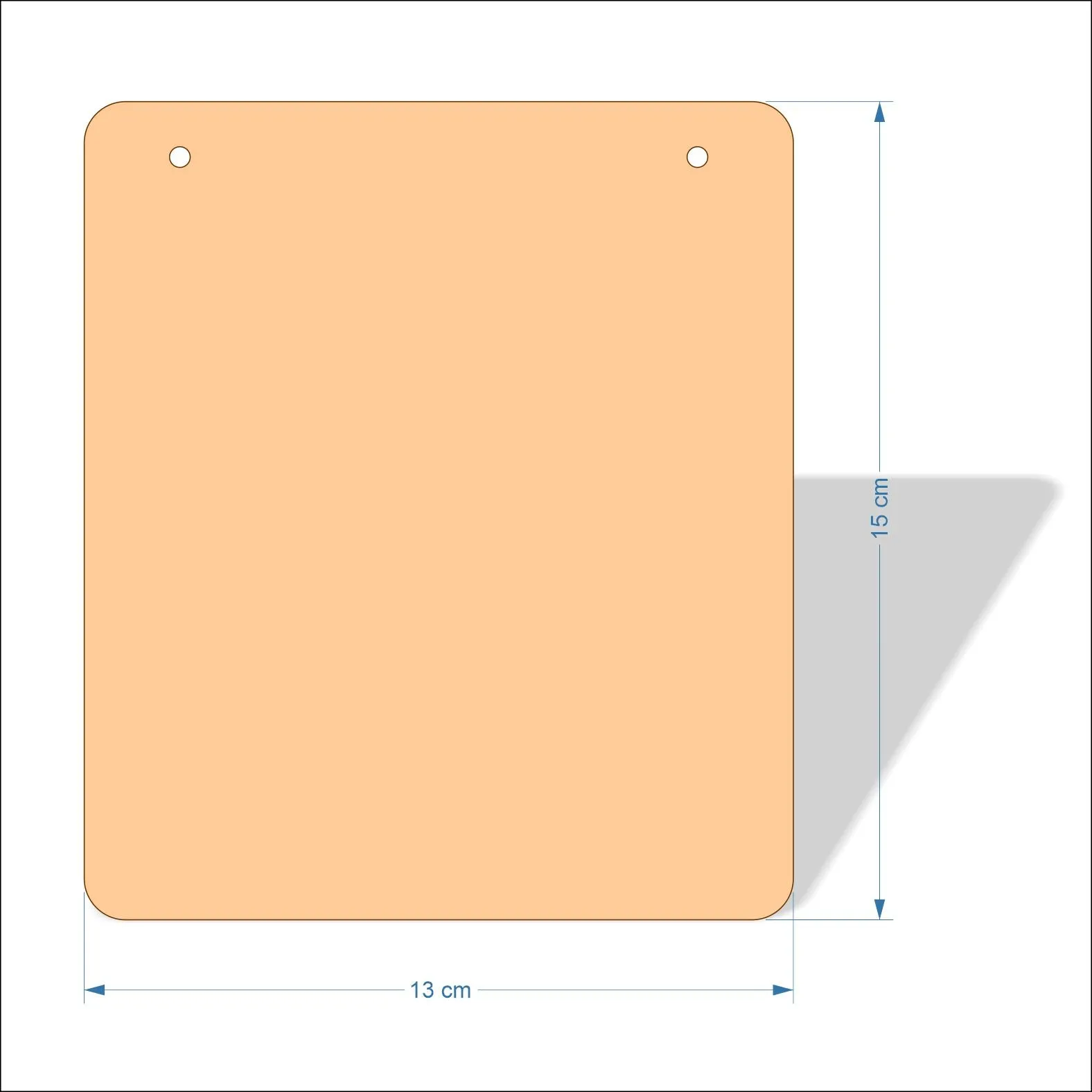 13 cm Wide 3mm thick MDF Plaques with rounded corners