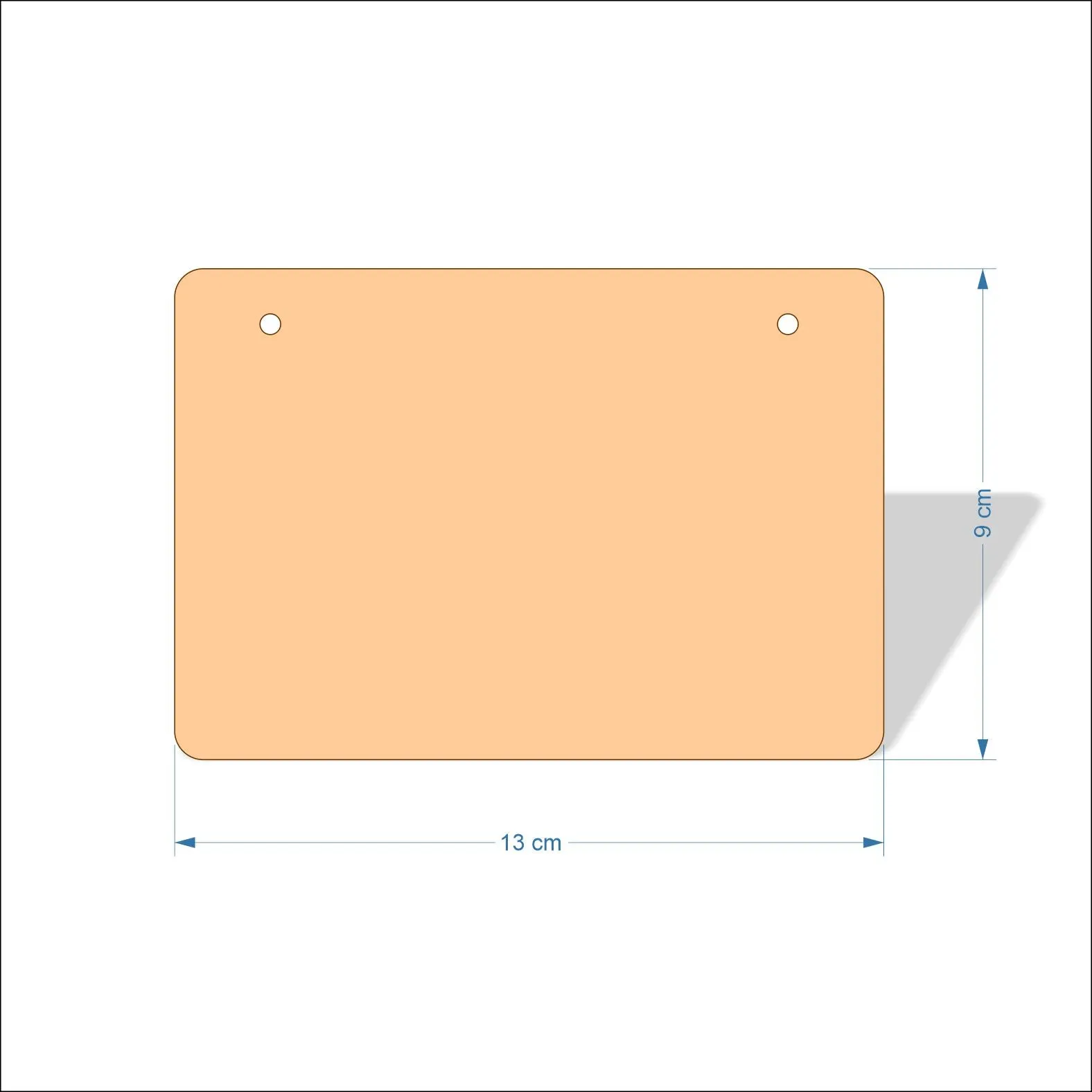 13 cm Wide 3mm thick MDF Plaques with rounded corners