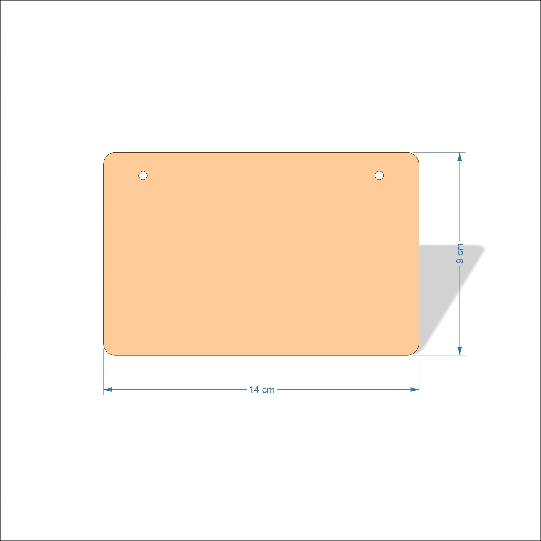 14 cm Wide 3mm thick MDF Plaques with rounded corners