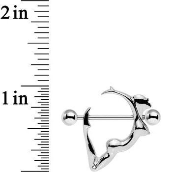 14 Gauge 13/16 Steel Silhouette Lovely Lady Barbell Nipple Shield Set