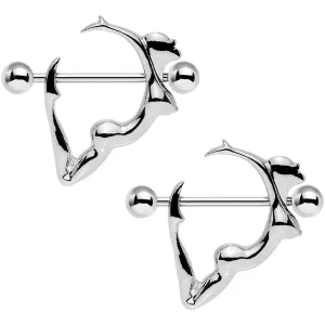14 Gauge 13/16 Steel Silhouette Lovely Lady Barbell Nipple Shield Set