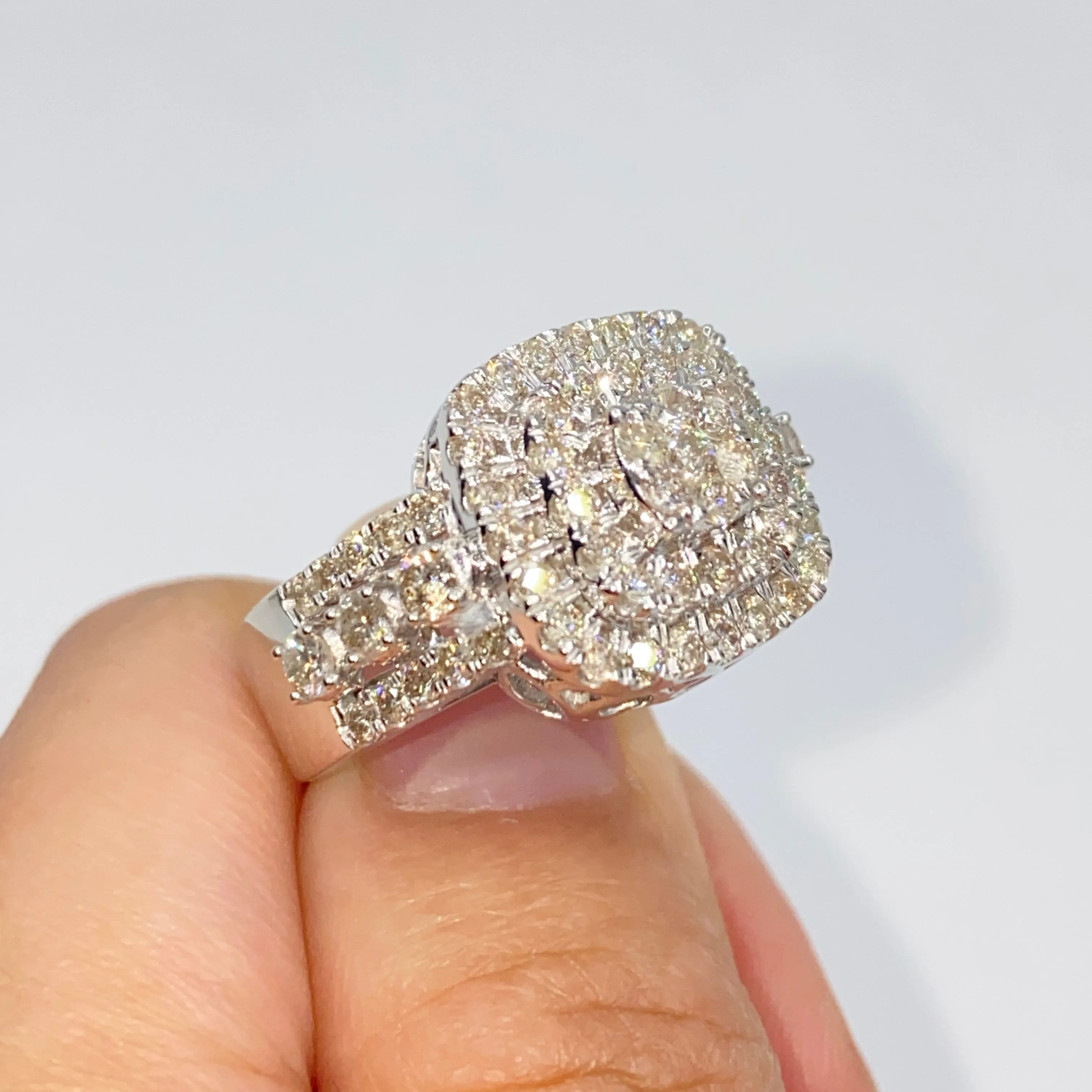 14K 14.2MM Rounded Square Engagement Ring