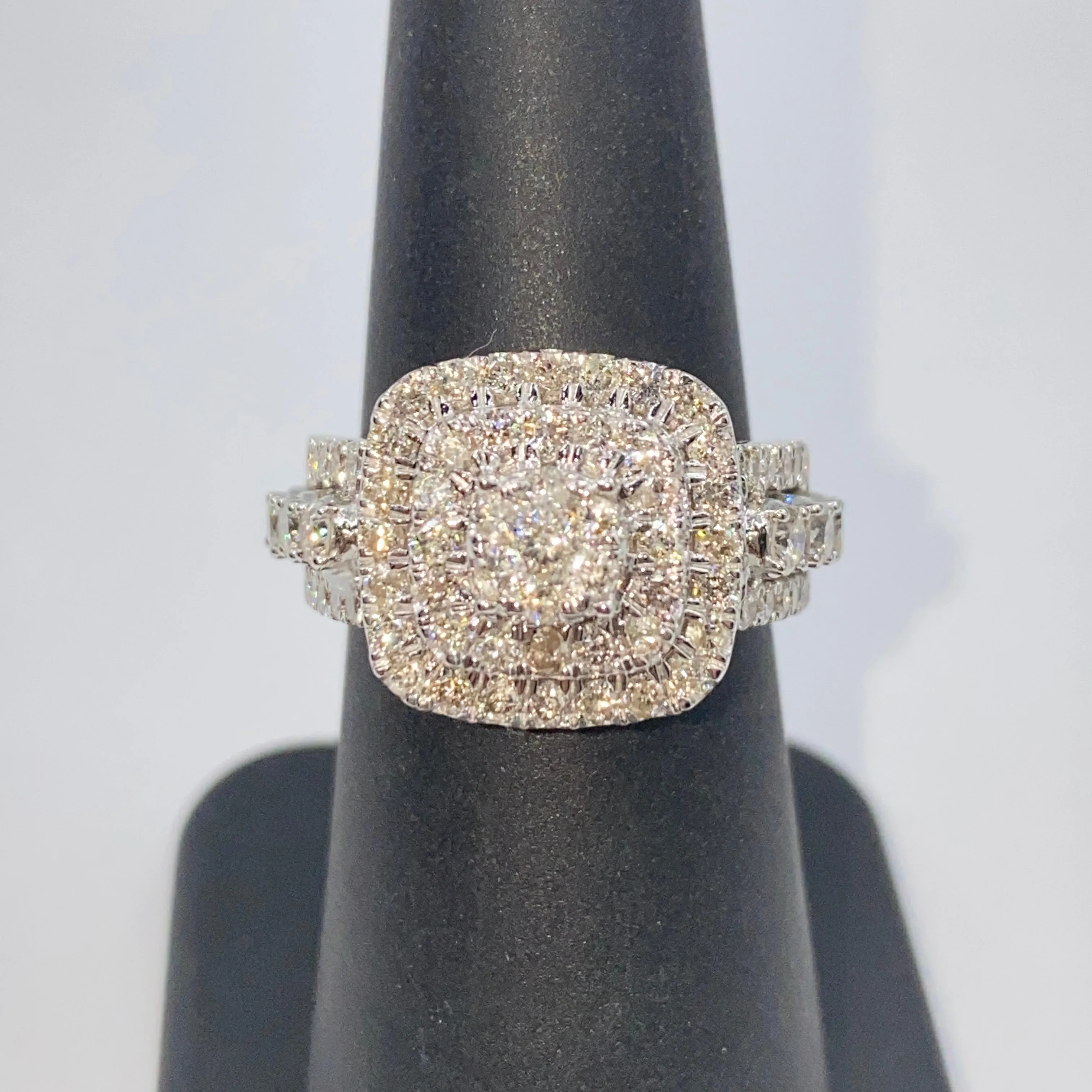 14K 14.2MM Rounded Square Engagement Ring