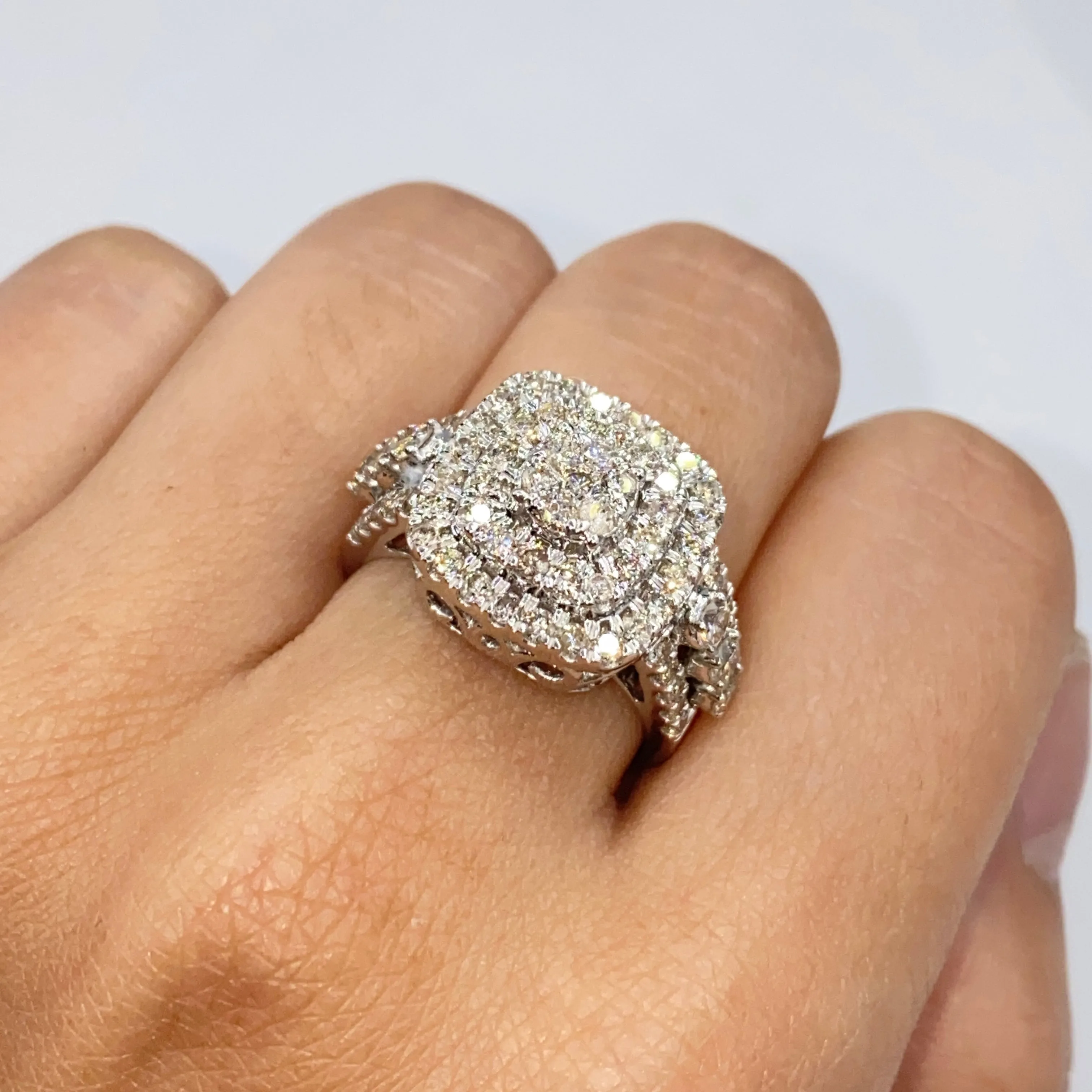 14K 14.2MM Rounded Square Engagement Ring