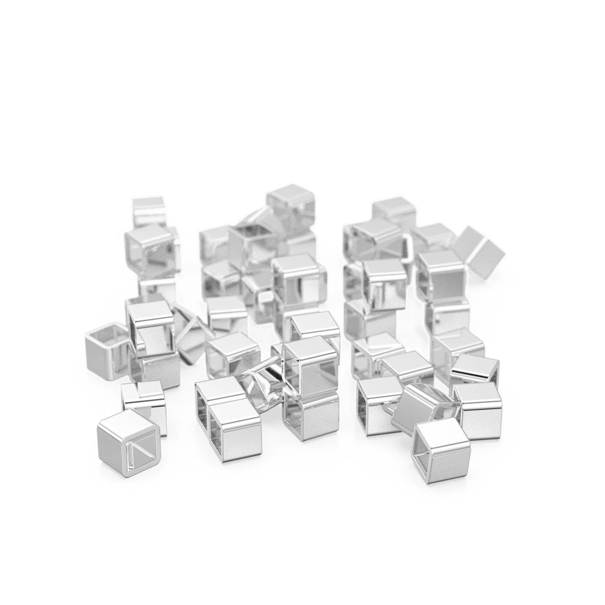 14k & 18K Solid Gold Square Beads Supported Charm. Gold Charm Findings Part, Bead Cap Part in 14k 18K Gold, Bead Caps Spacers End Cap DIY