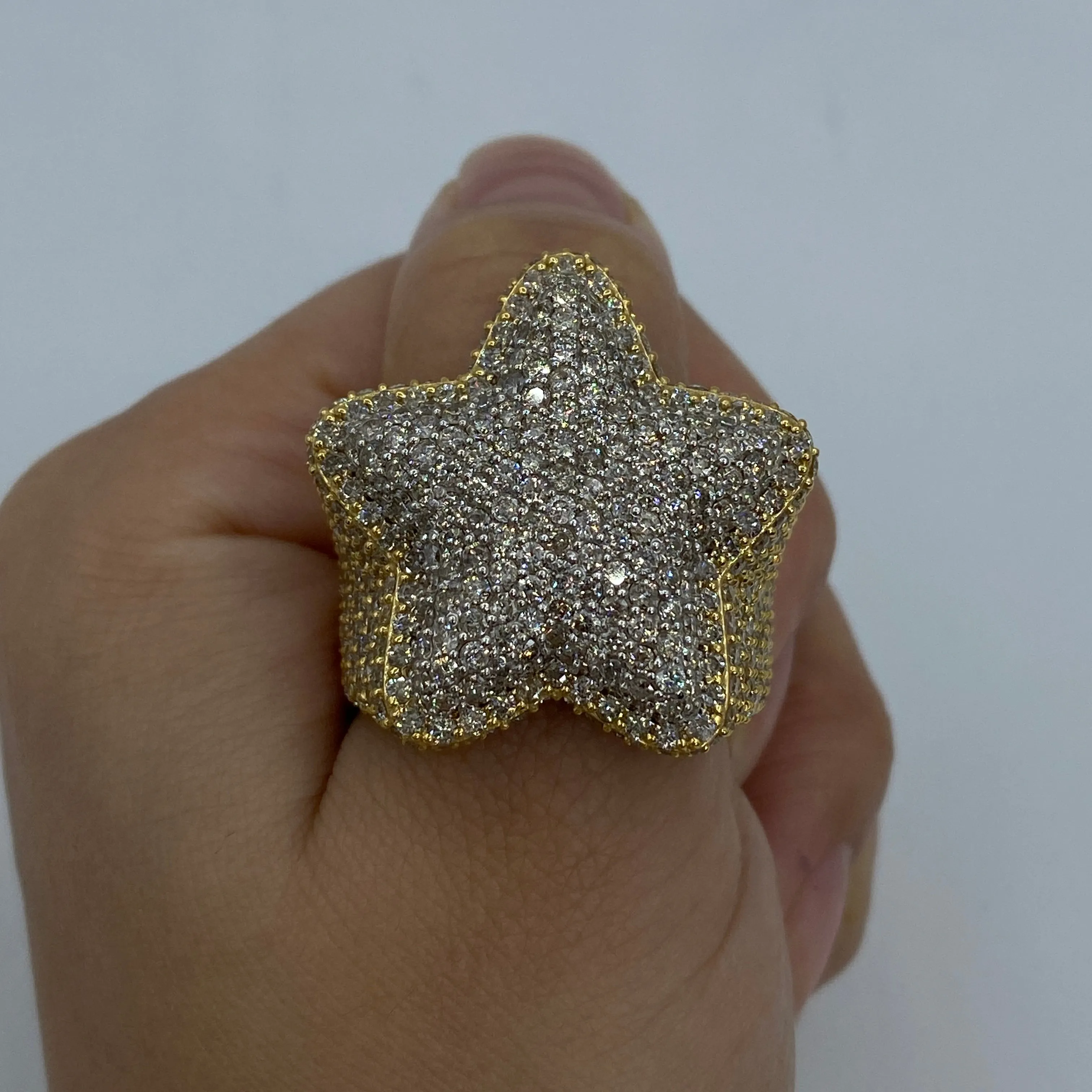 14K Custom Rounded Star Diamond Ring