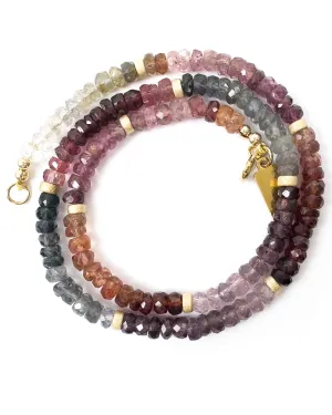 14k Gold Filled Multi Colored Spinel Strand Necklace