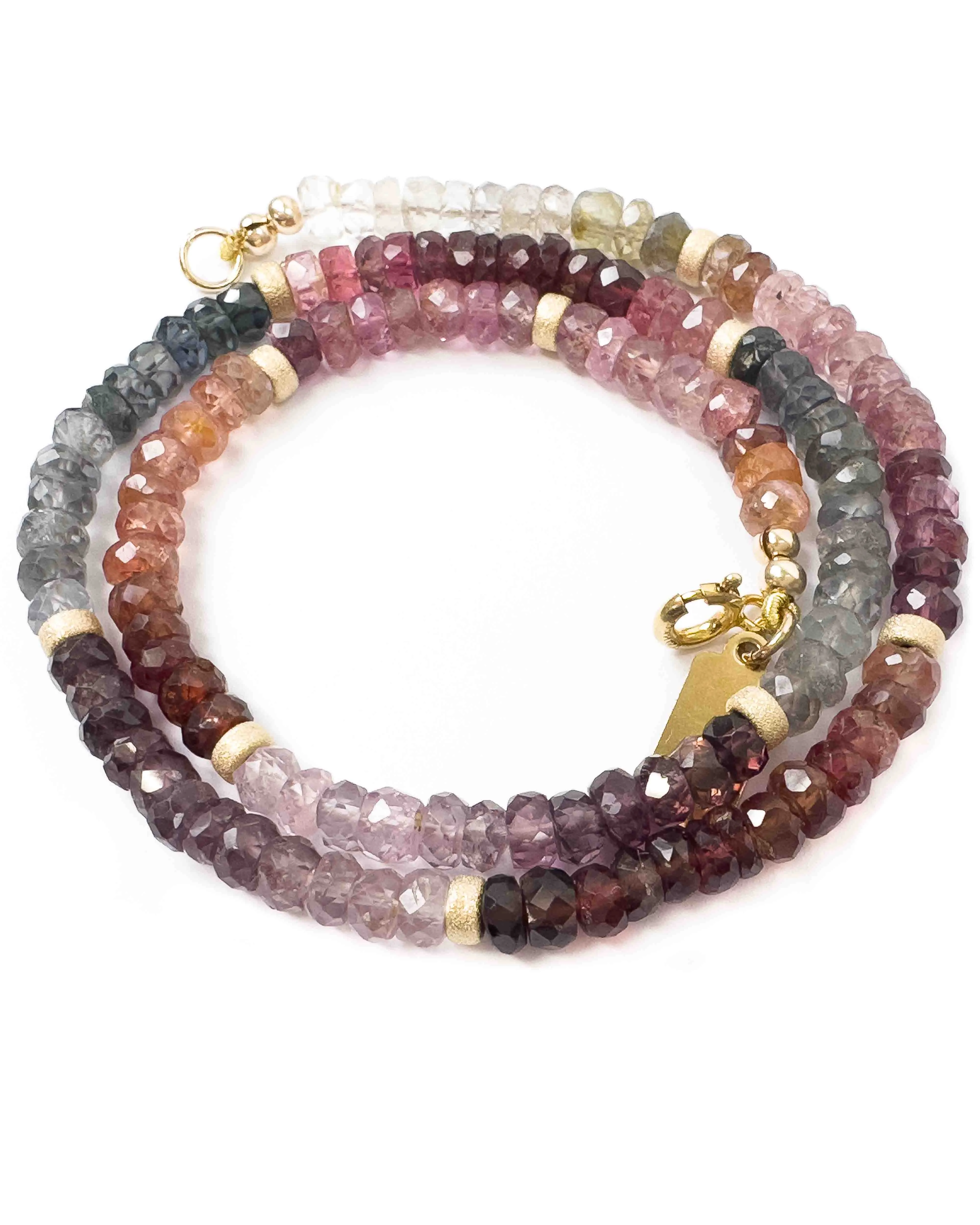14k Gold Filled Multi Colored Spinel Strand Necklace