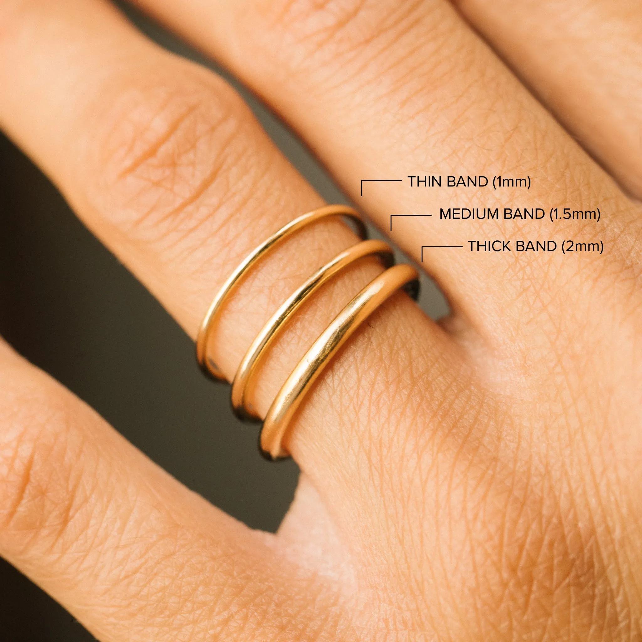14k Gold Rounded Band Ring