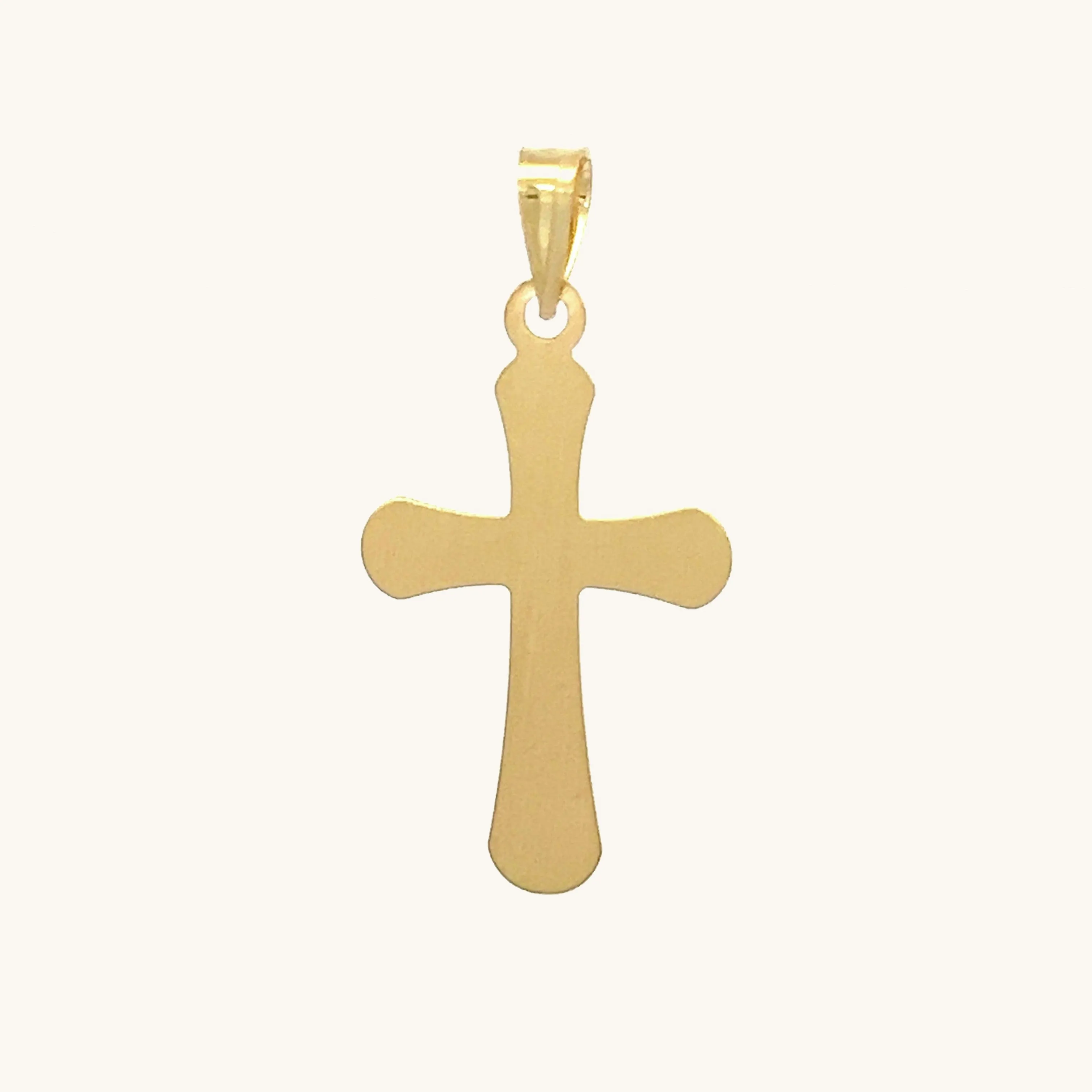 14K GOLD ROUNDED DIAMOND CROSS PENDANT