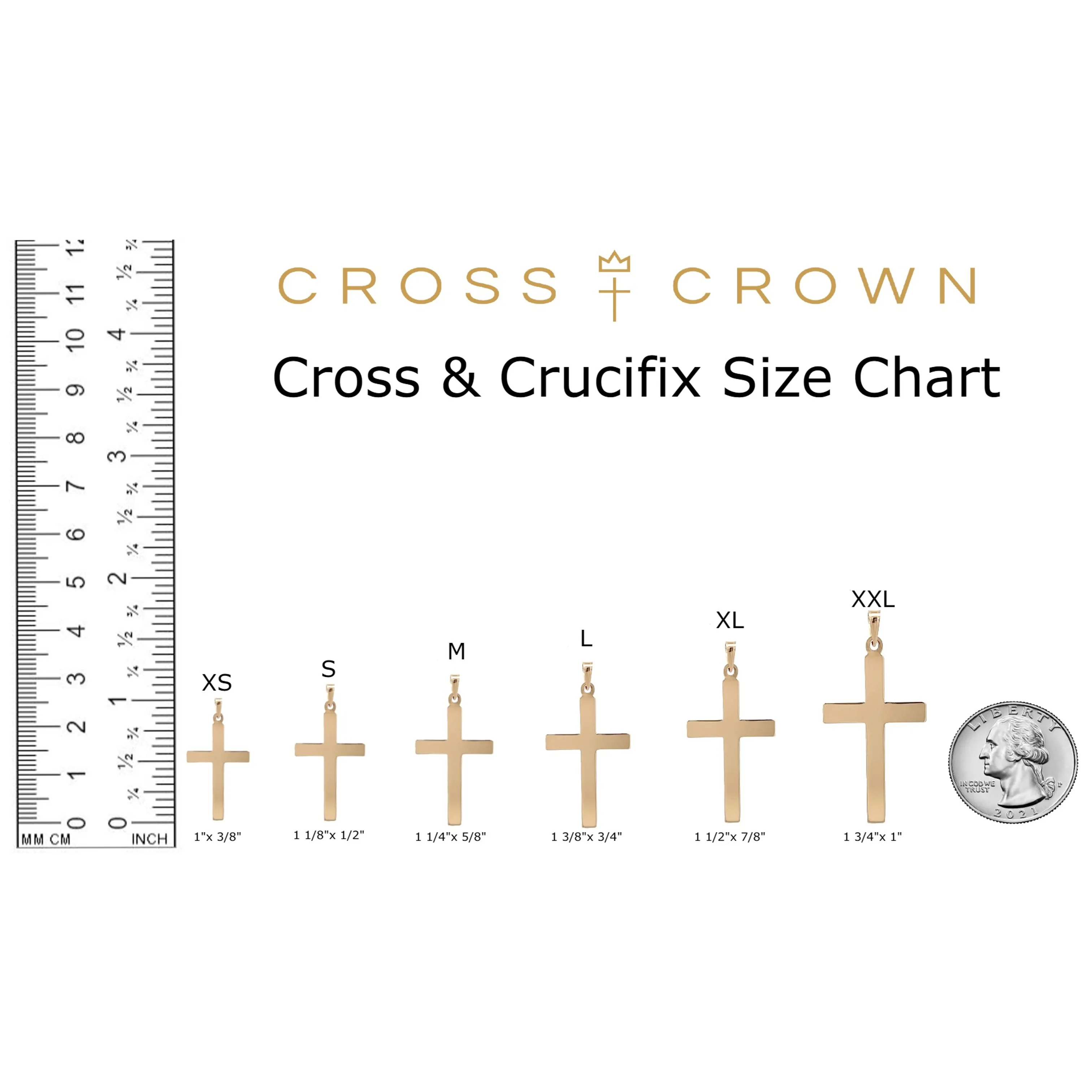 14K GOLD ROUNDED DIAMOND CROSS PENDANT