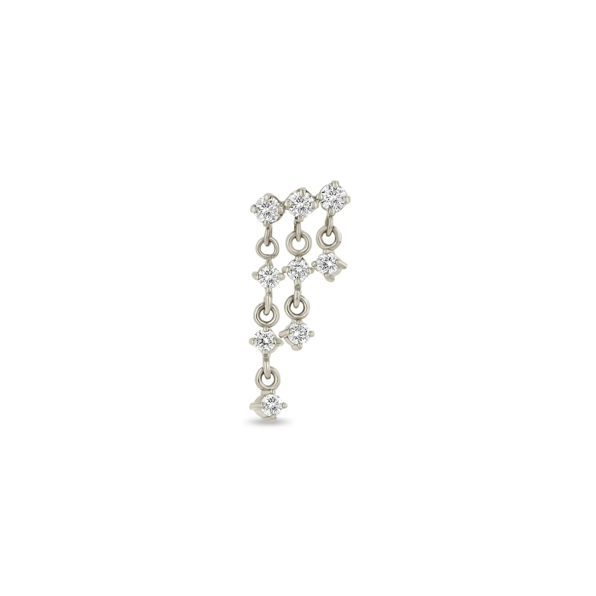 14k Linked Prong Diamond Waterfall Earrings