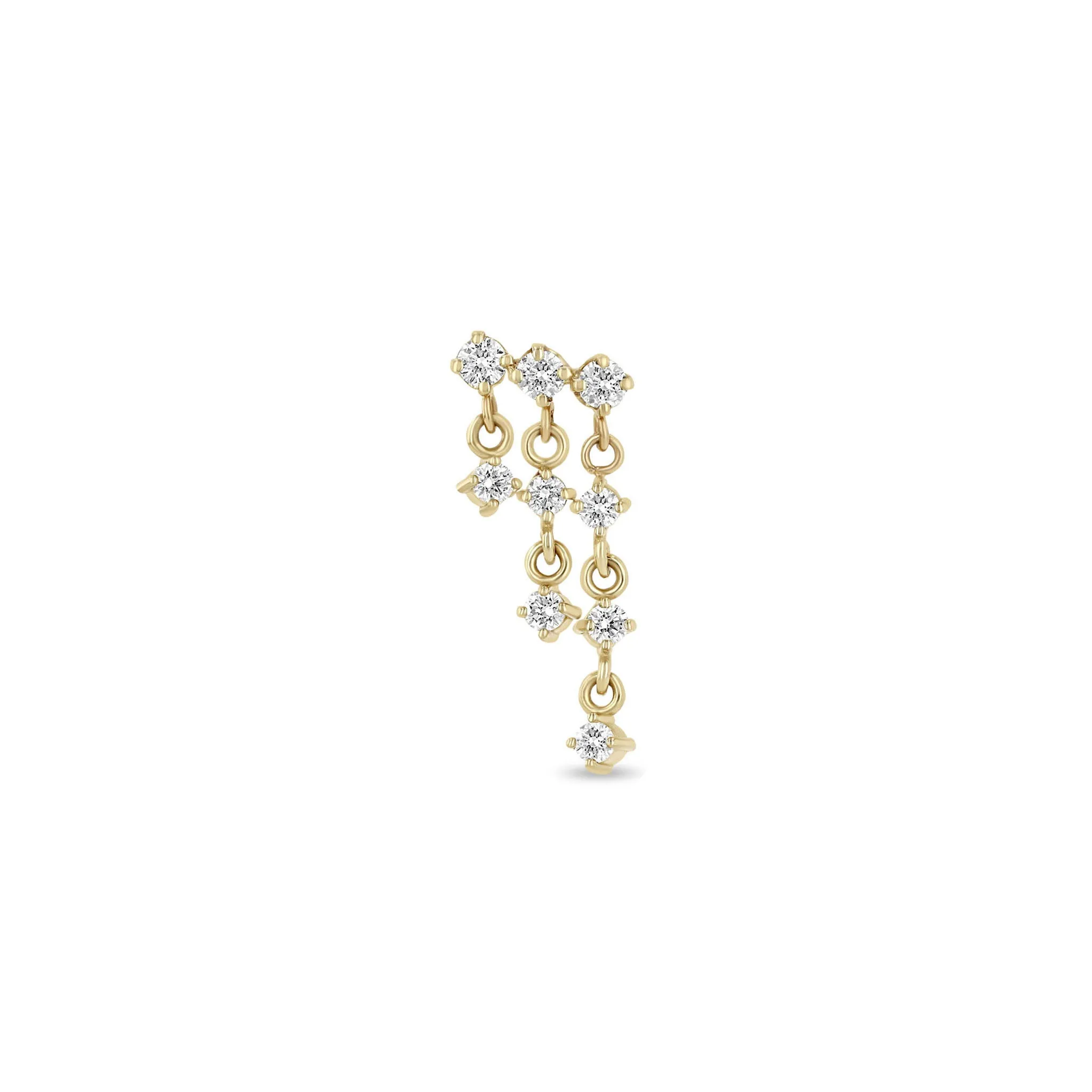 14k Linked Prong Diamond Waterfall Earrings