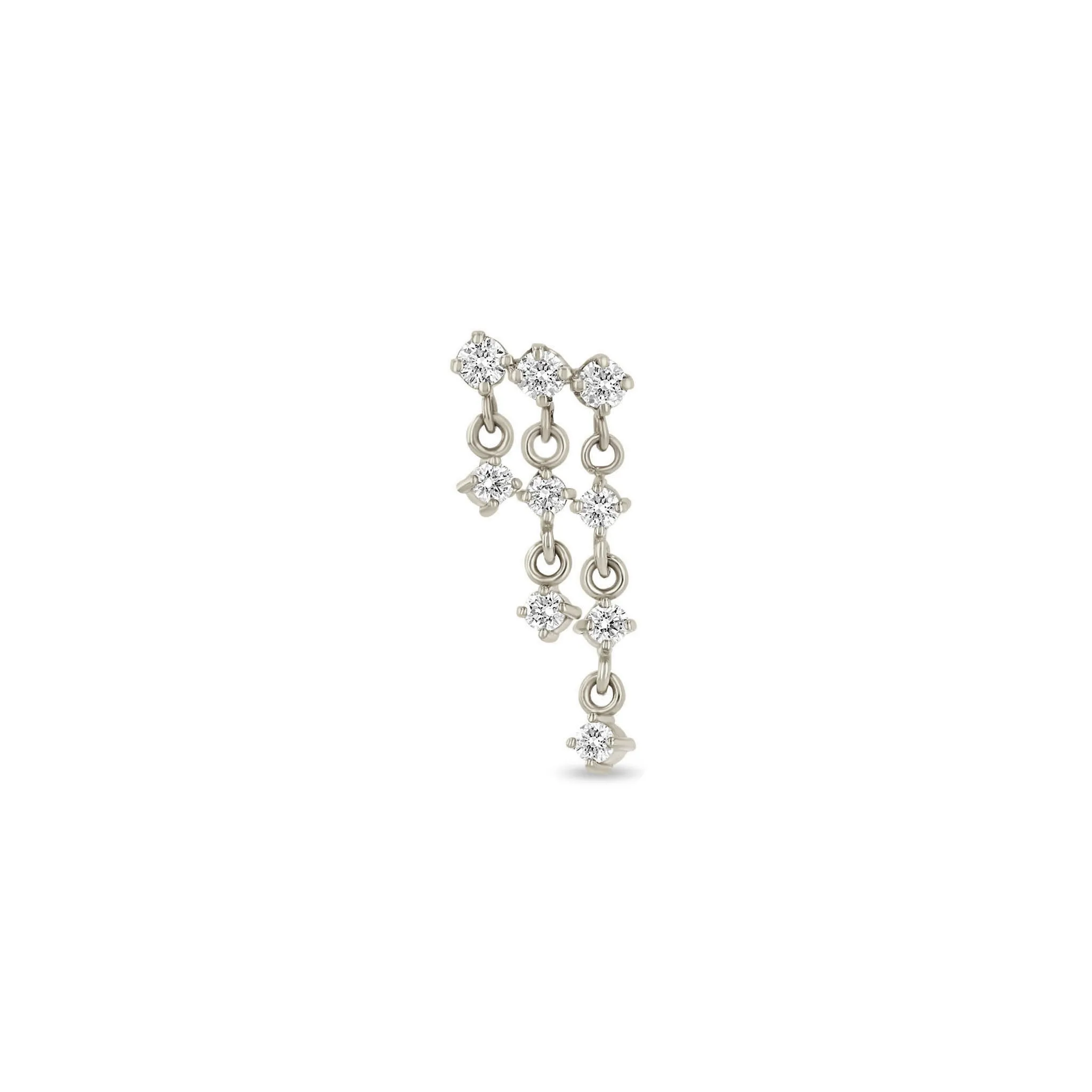 14k Linked Prong Diamond Waterfall Earrings