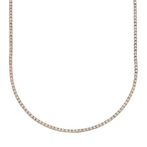 14K Rose Gold Diamond Small Tennis Necklace