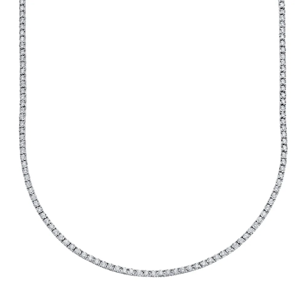 14K Rose Gold Diamond Small Tennis Necklace