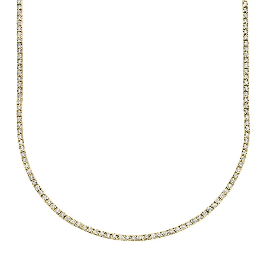 14K Rose Gold Diamond Small Tennis Necklace