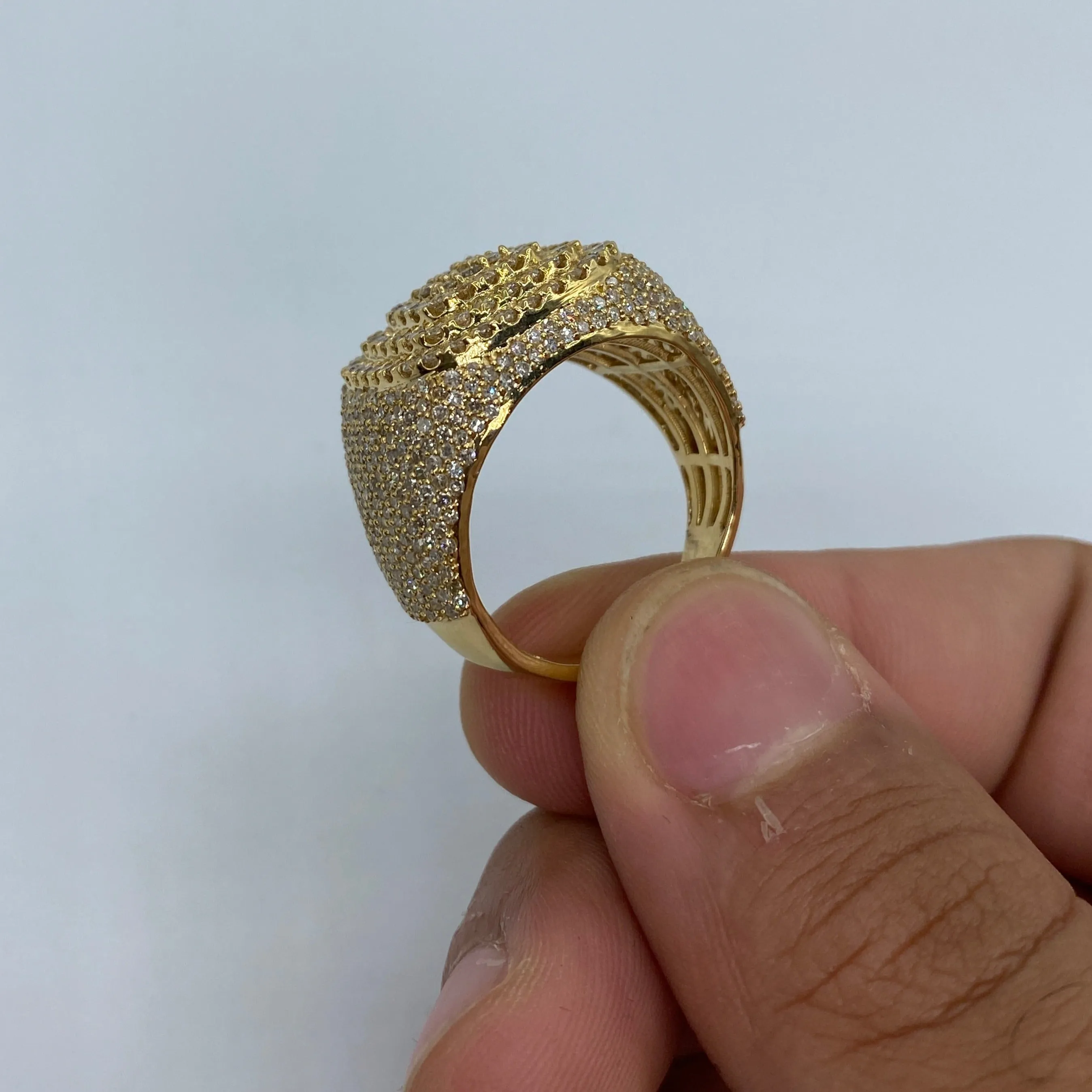 14K Rounded Square Diamond Ring