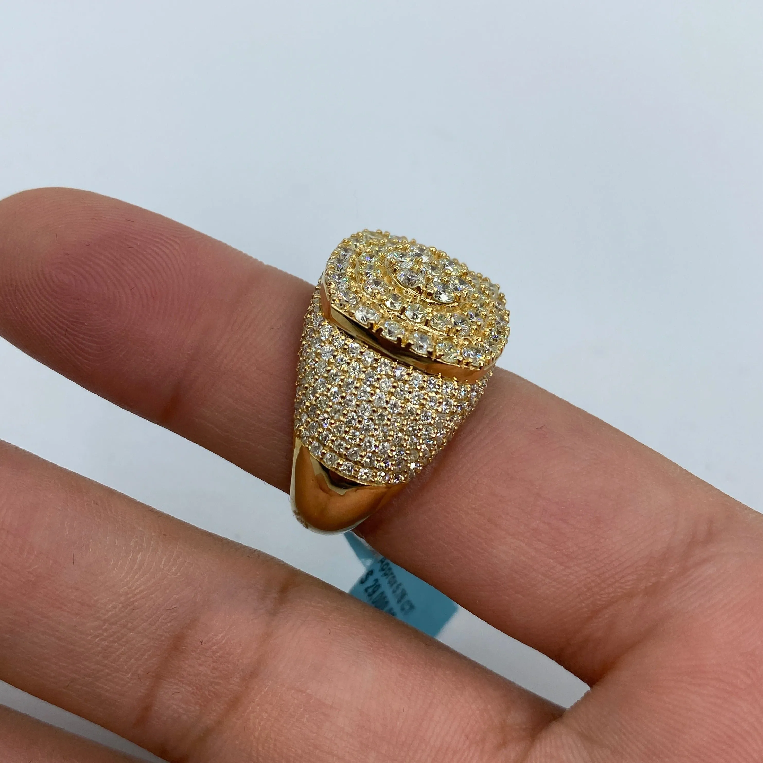 14K Rounded Square Jumbo Diamond Ring
