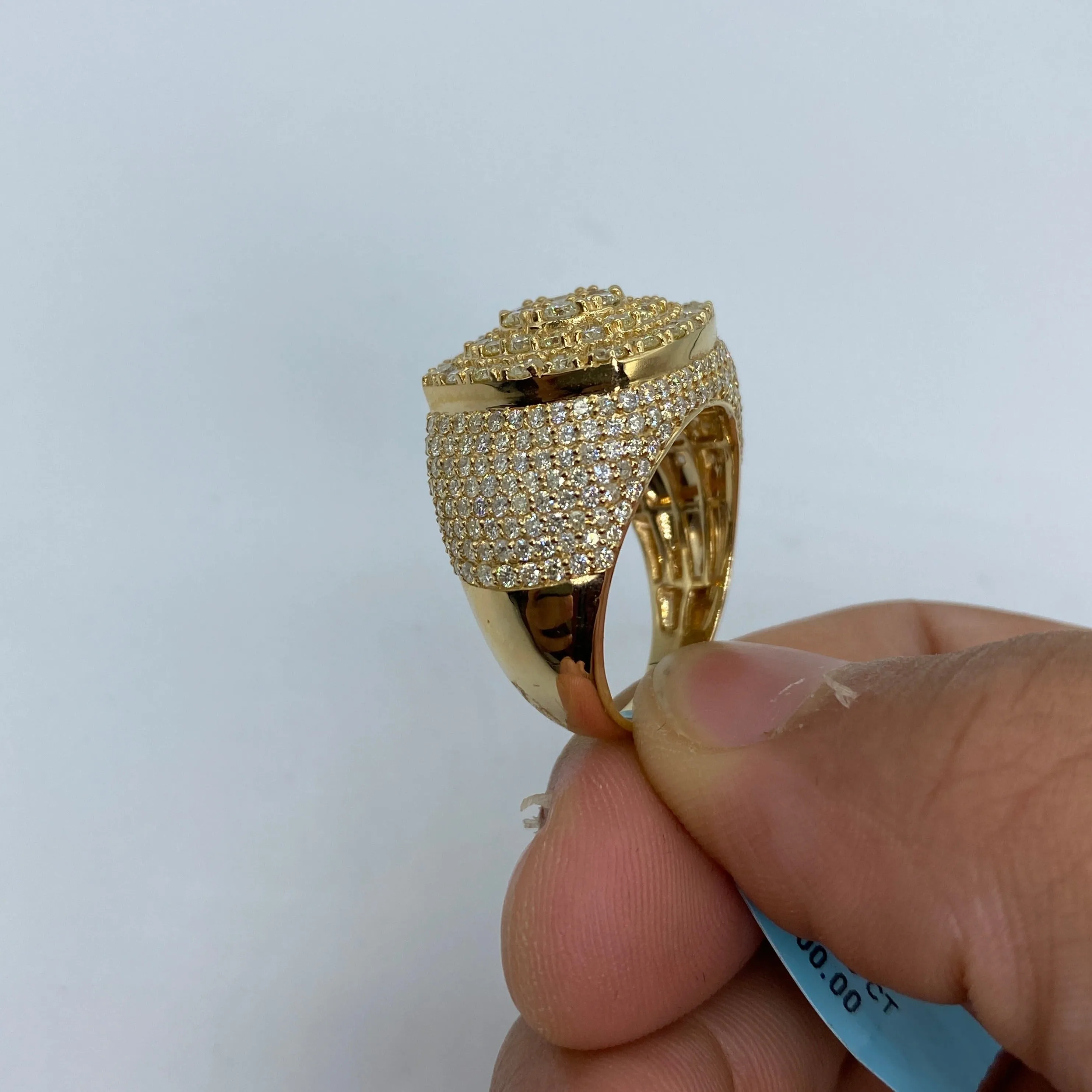 14K Rounded Square Jumbo Diamond Ring