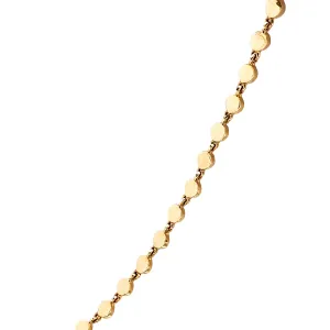 14K Solid Gold Disc Link Necklace