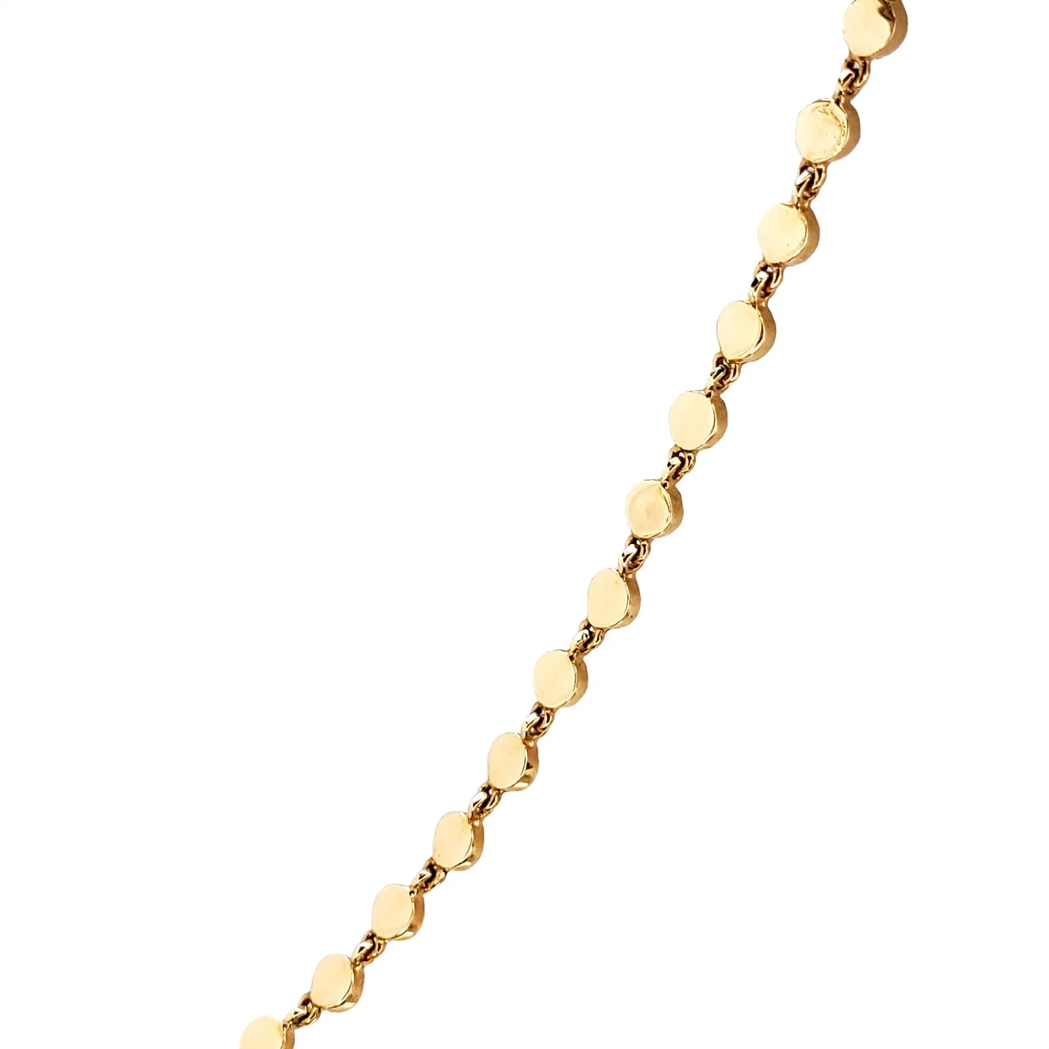 14K Solid Gold Disc Link Necklace