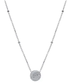 14K White Gold Diamond By The Yard   Pave Pendant