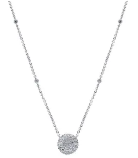 14K White Gold Diamond By The Yard   Pave Pendant