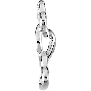 14k White Gold Linked Hearts Pendant