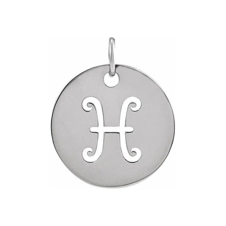 14K White, Yellow or Rose Gold Pieces Zodiac Disc Pendant