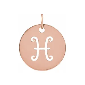 14K White, Yellow or Rose Gold Pieces Zodiac Disc Pendant