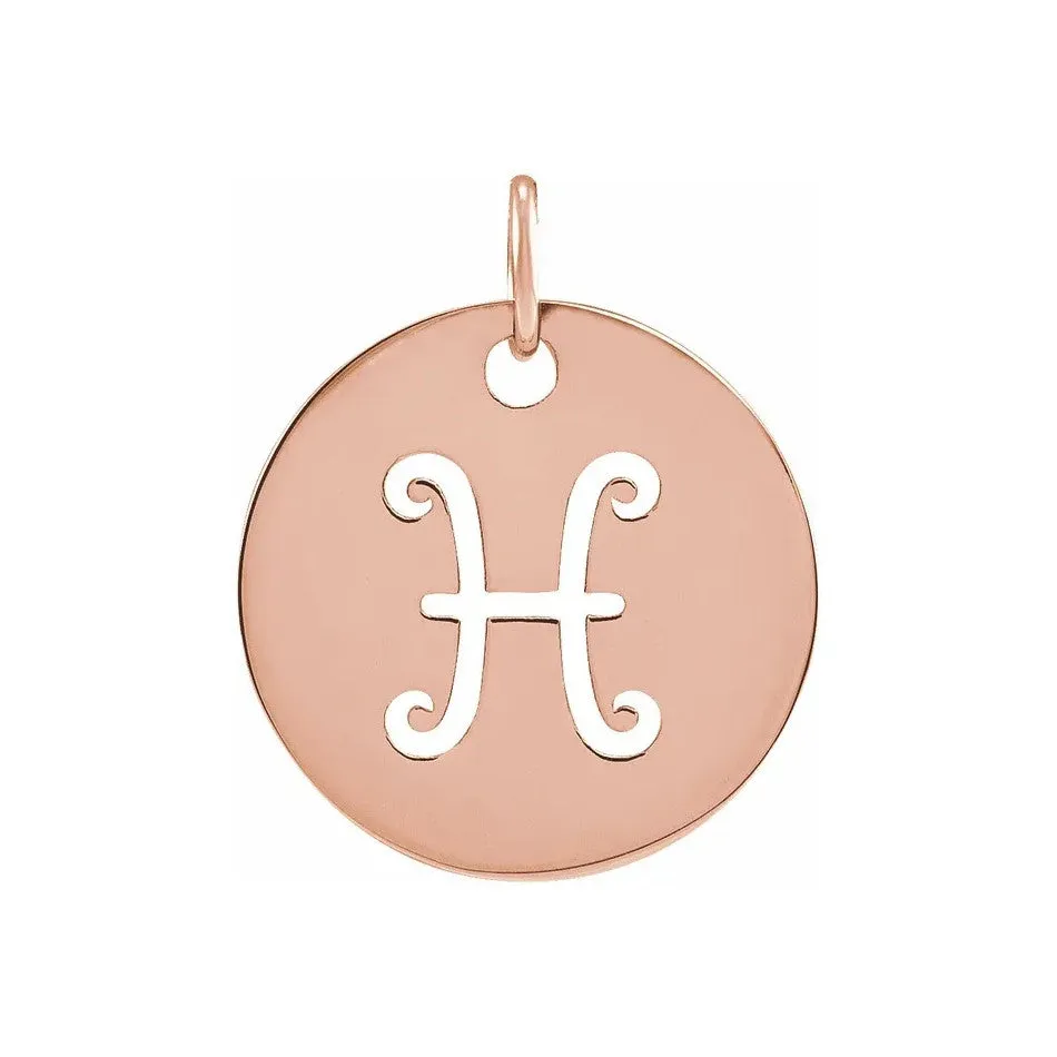 14K White, Yellow or Rose Gold Pieces Zodiac Disc Pendant